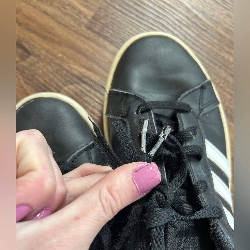 Adidas Logo Stripe Grand Court Sneakers Blokette Trainers Sporty Black Leather 7 - Picture 7 of 12